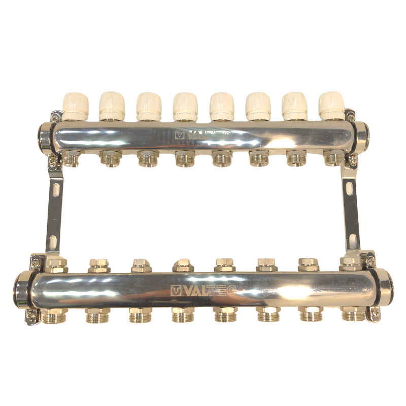 Коллекторная группа нерж.1"х8 вых. Евроконус 3/4" VALTEC