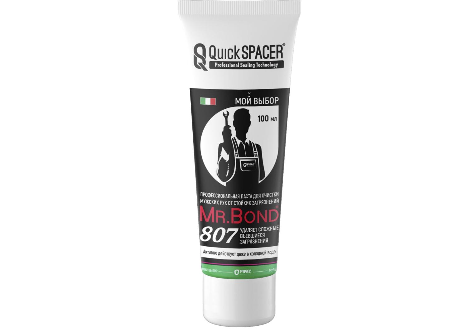 Паста QuickSPACER® Mr.Bond® 807 профессиональная для очистки мужских рук от стойких загрязнений 100г