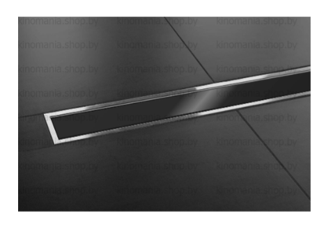 Водоотводящий желоб с двухсторонней решеткой горизонтальный сток Evolux Glass  (черное глянцевое стекло） 700*70 TIM