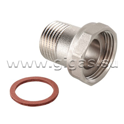 Полусгон с накидной гайкой нар. 3/4"-1" (плоская прокладка) Valtec