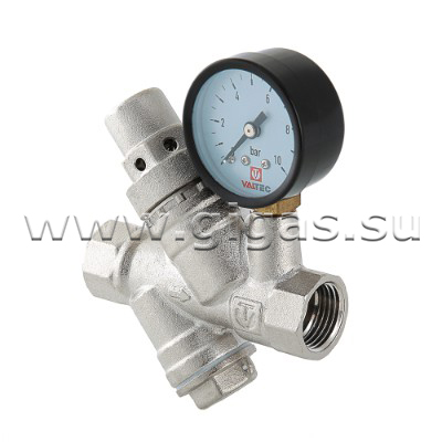 Редуктор давления с фильтром и манометром 1/2", 2-5 бар Valtec