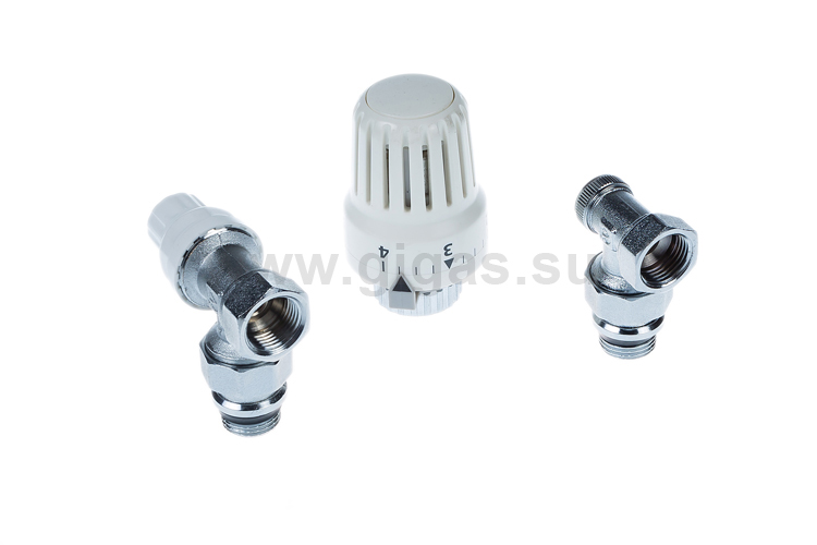 Комплект терморегулирующего оборудования угловой 1/2" вн/нар Valtec