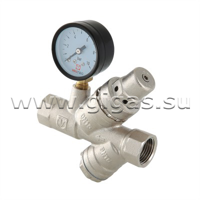 Подпиточный клапан VALTEC с фильтром механической очистки и манометром, 1/2"