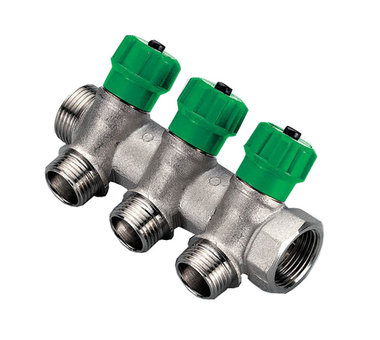 Колл-р распред-ый 1",выходы с НР 1/2 и с рег.вентилями на 3вых