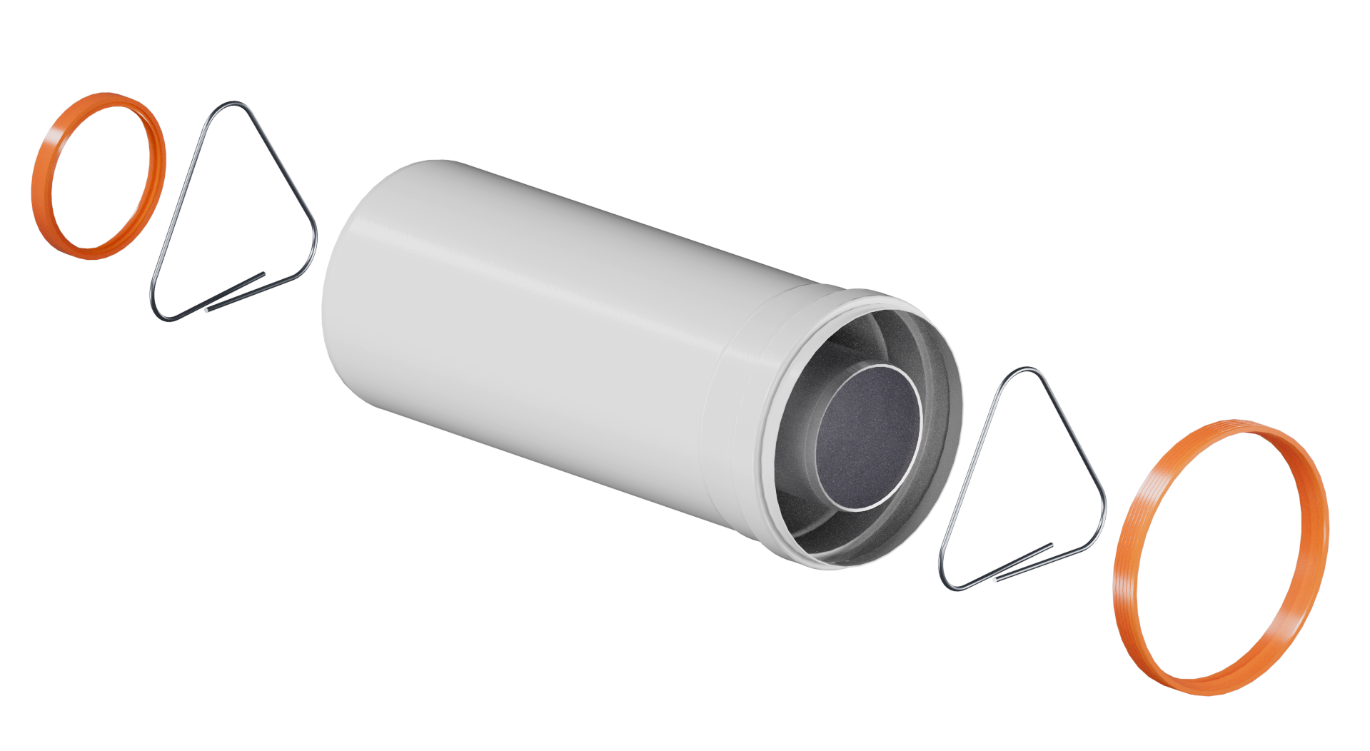 Удлинитель дымохода коаксиальный 60/100 L 250мм KRATS NEW