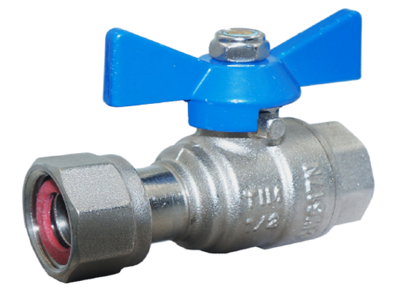 Кран шаровой с накидной гайкой 3/4" ВН-ВН бабочка ТИМ