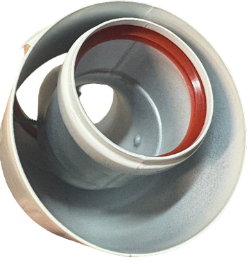 Отвод промежуточный D60/100 угол 45гр раструбный KRATS мама/папа ( разнонаправленный, направление мо