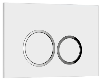 Кнопка смыва WAVE W1 универсальная БЕЛАЯ АБС круглая			