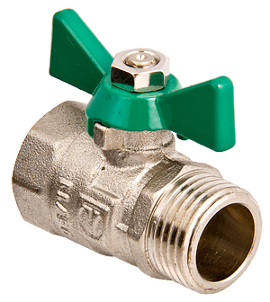 Кран шаровой 3/4" ВН-НР бабочка COMPACT (облегченный) Valtec (уп.12/192)