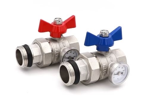 Кран шаровой с американкой с термометром 1" ВН-НР (комплект 2шт) Vieir