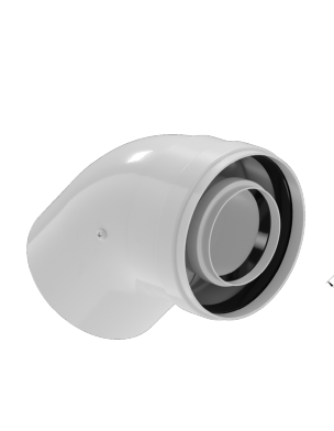 Отвод конденсационный угол 45гр. D80/125 KRATS (К)