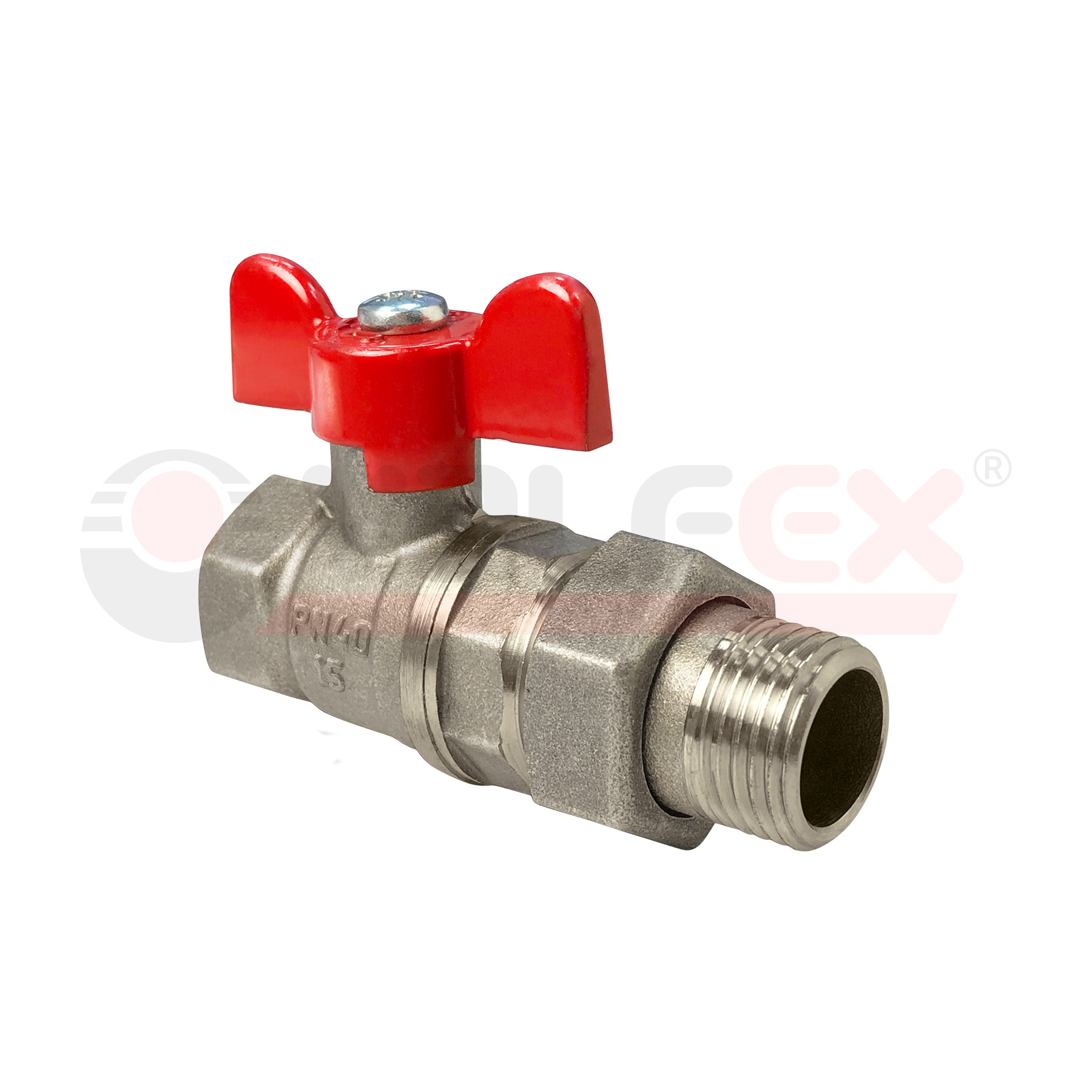 Кран шаровой с американкой 3/4" ВН-НР бабочка VALFEX (56/14 шт/уп)