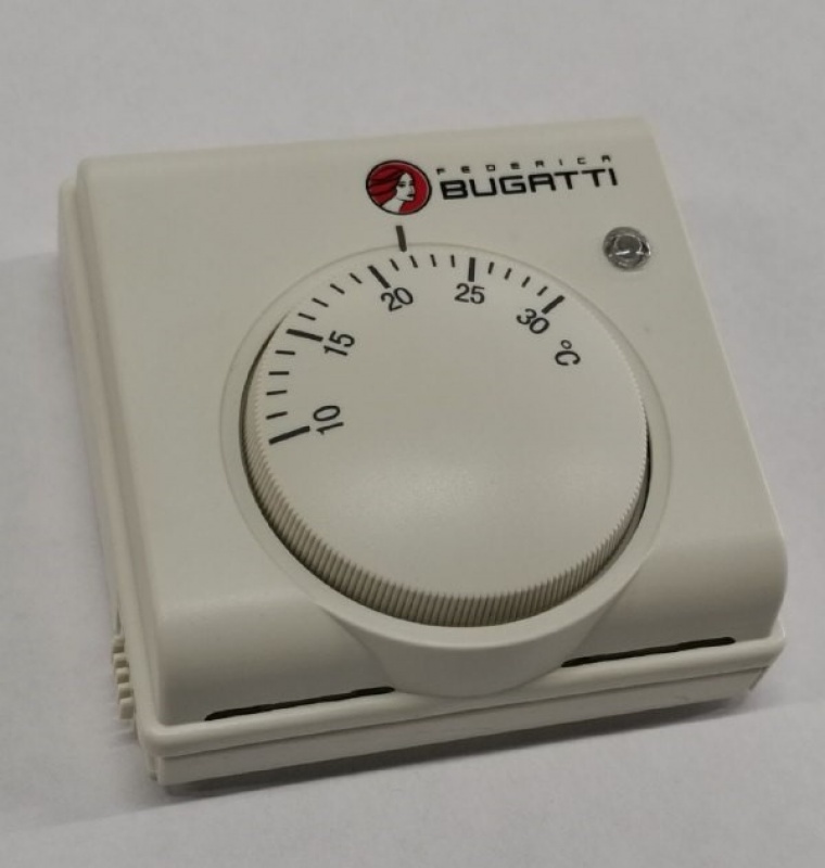Термостат комнатный Federica Bugatti от +10 до +30, 230В 3А ПЕРЕБОИ ожидание июнь 2026