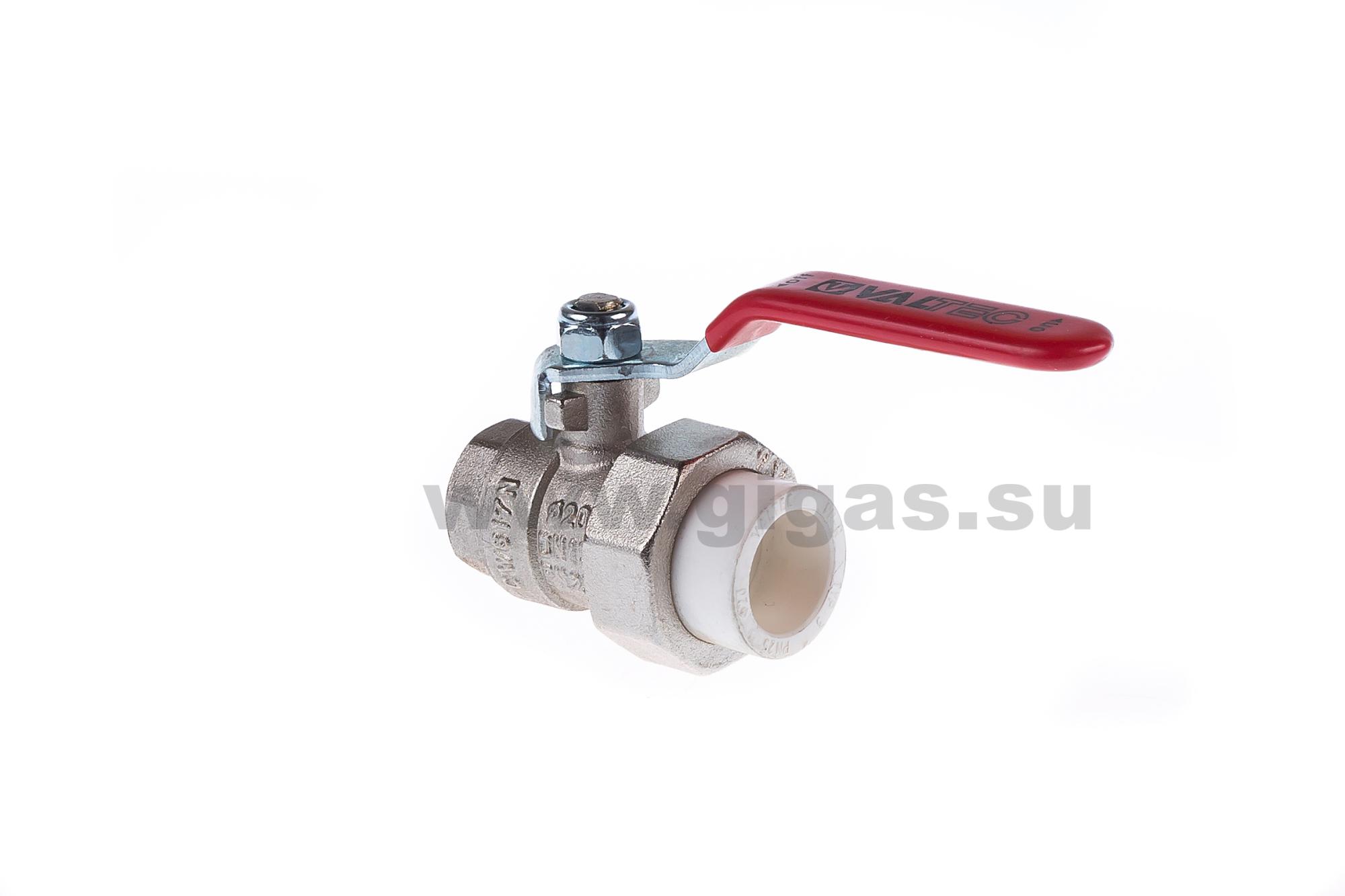 Кран латунный под PPR 32х1 вн. р. (с полусгоном) (уп6/54) Valtec