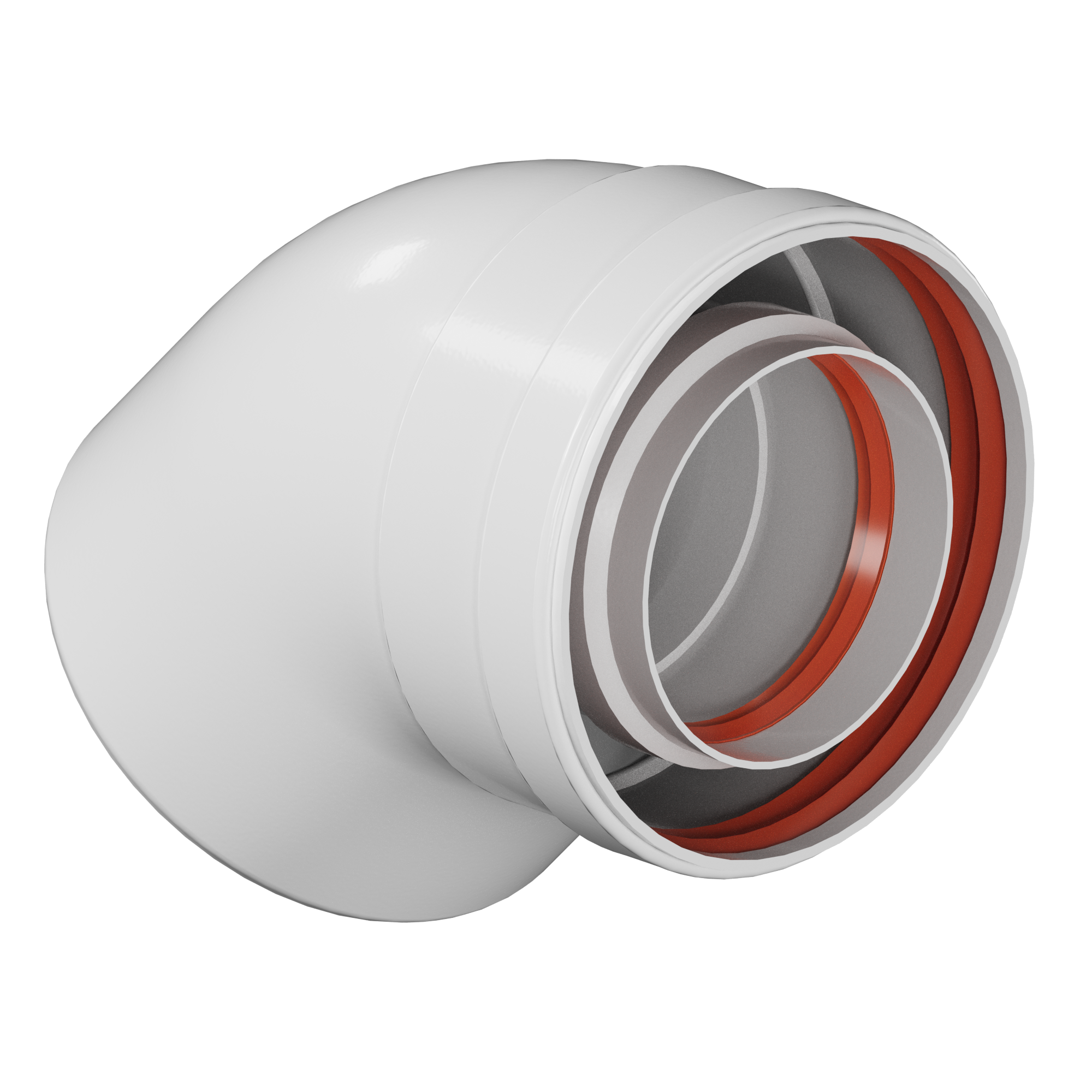 Отвод промежуточный коаксиальный 80/125 45гр. KRATS (К)