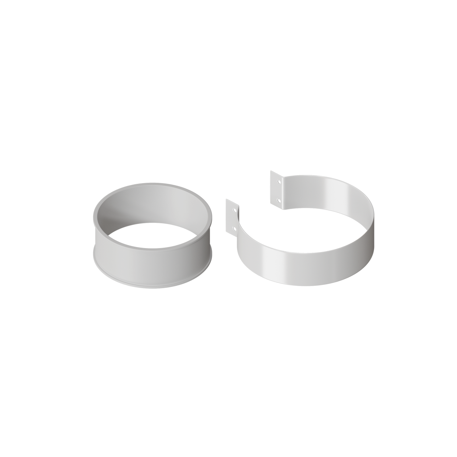 Хомут комплект D100 (резиновый хомут, хомут стальн. гнутый, саморезы острые 2 шт.) KRATS