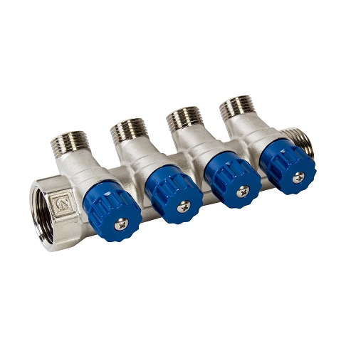 Коллектор с регул. вентилями, 3/4х4вых.1/2" нар. VALTEC