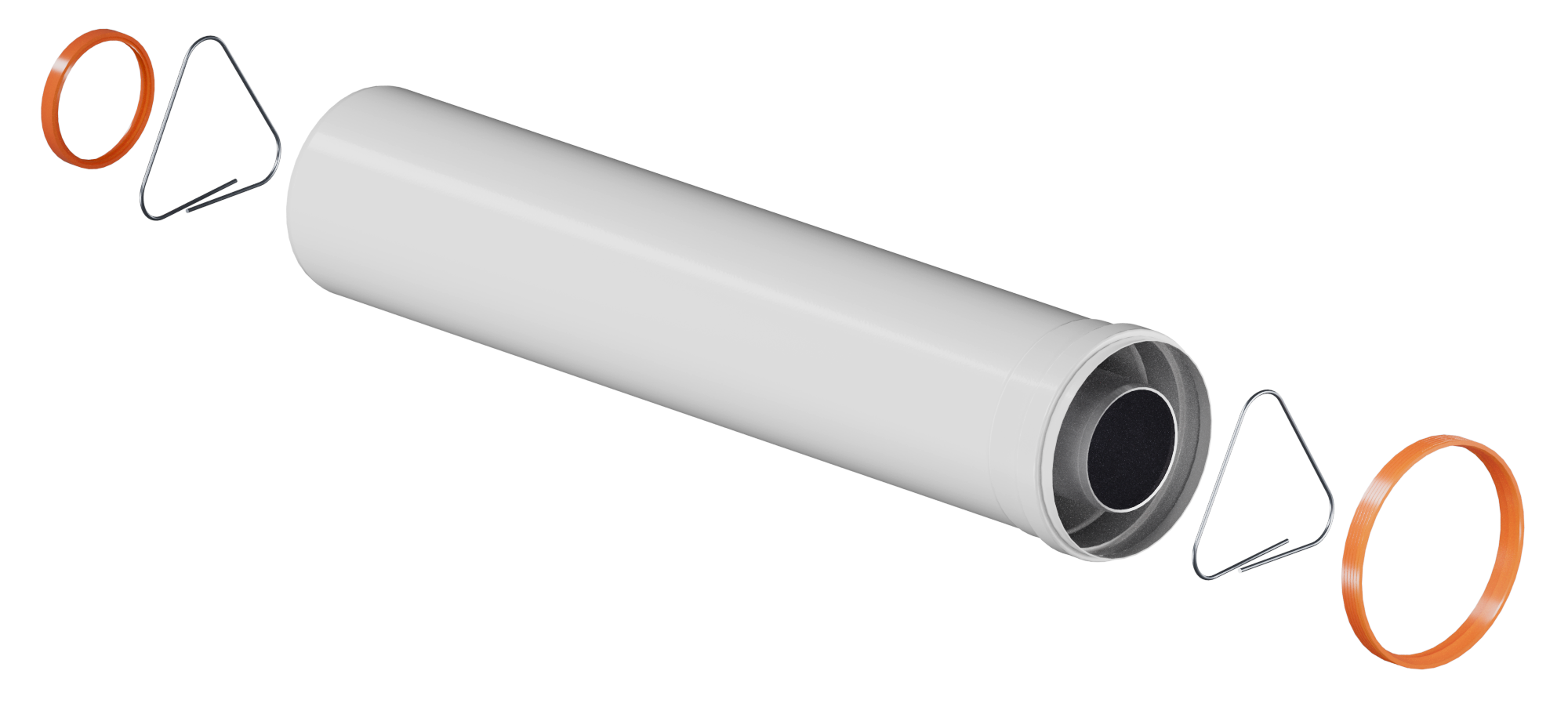 Удлинитель дымохода коаксиальный D60/100 L500 KRATS (20 шт/уп)