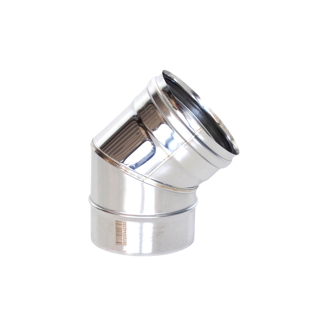 Отвод 45 гр. ОМ-Р D150 AISI 430 (0,8 мм) 2S ТиС  (уп 4)