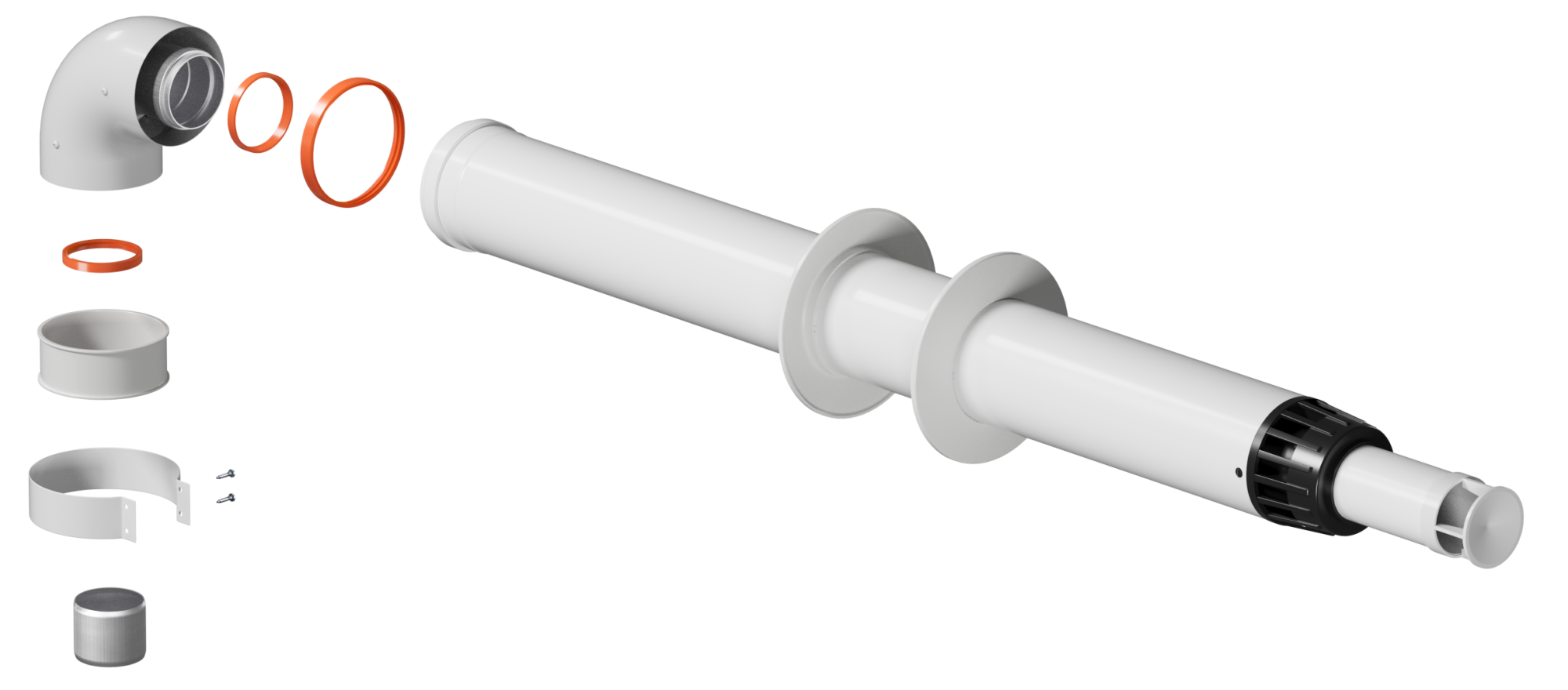 Комплект дымохода АНТИЛЕД D60/100 L1220 мм (рабочая длина 1000мм) (Baxi(кроме ECO Nova/Classic),Aris