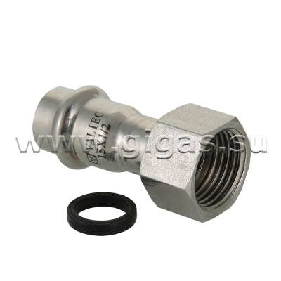 Соединитель - пресс с накидной гайкой нерж. сталь 22 х 3/4" (уп.5/110)