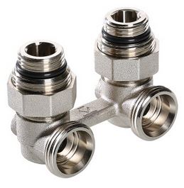 Узел нижнего подключения для радиатора угловой 3/4 х Евроконус (с комп.адаптеров 1/2")  Valtec