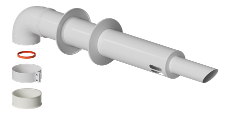 Комплект дымохода АНТИЛЕД 60/100 L1000мм(раб.длина) (Baxi (кроме ECO Nova),Haier, Mizudo)+хомут (труба режется) 