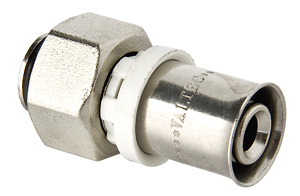 Соединитель коллекторный евроконус/пресс для металлополимерной трубы 16(2,0) x 3/4" Valtec