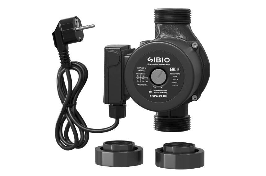 Насос циркуляционный 32/8-180мм Sibio с гайками, кабель, медная намотка (4шт/уп)