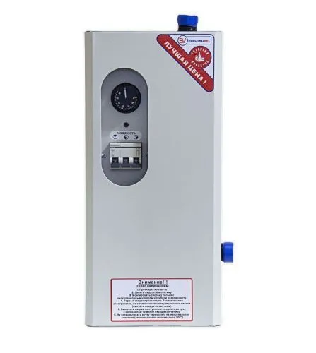 Котел электрический  9 кВт (380) боковой вход, клавиши ElectroVel ТЭН черн.сталь