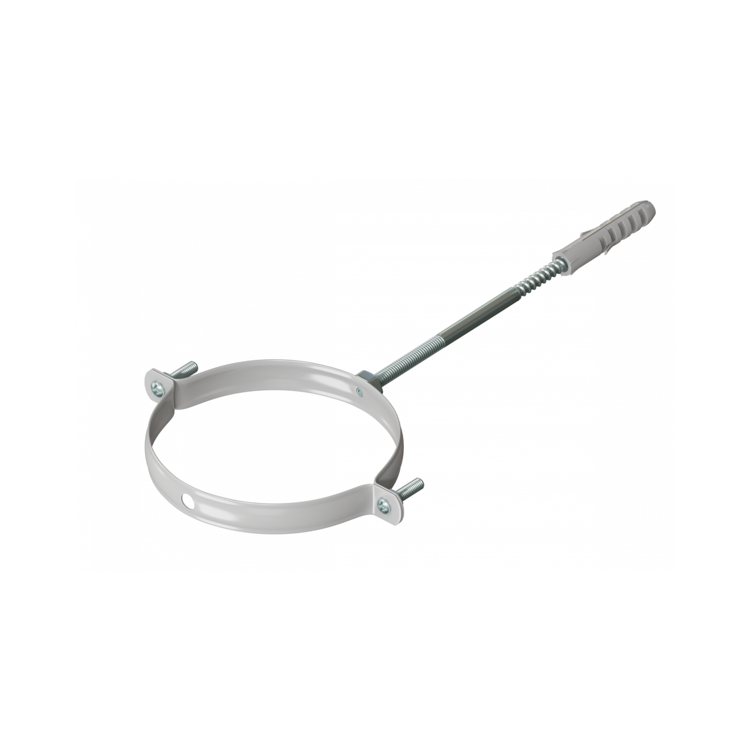 Крепление к стене D100 белое RAL металлическое (вод.хомут) KRATS