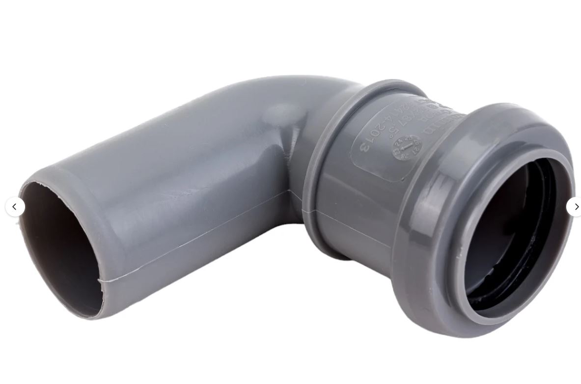 Отвод ПП D 032*87º Серый Lammin (420шт/упак)