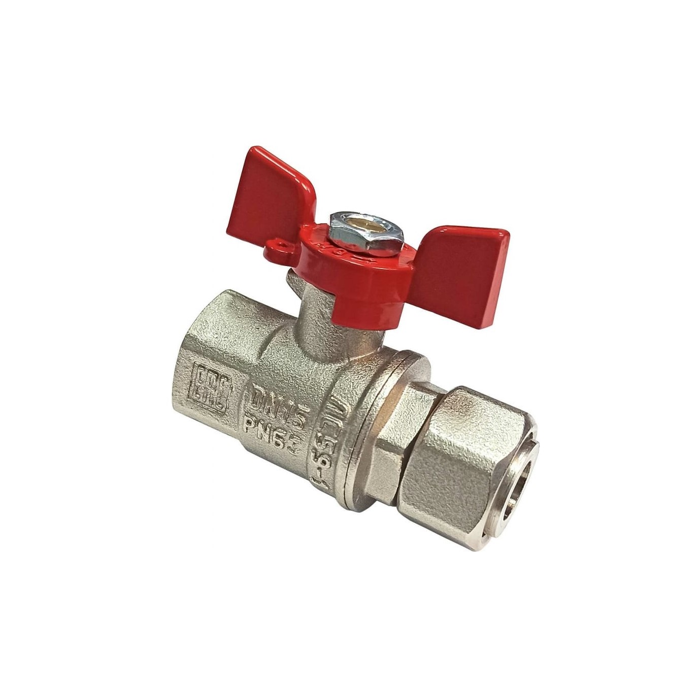 Кран шаровой с накидной гайкой 3/4" ВН-ВН бабочка VALFEX