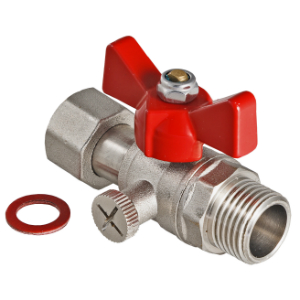 Кран шаровой для подключения манометра с накидной гайкой 1/2"x1/2" НР-ВН Valtec