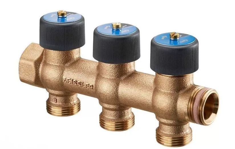 Распределительная гребенка  с функцией отключения на 3 отвода 3/4"*3/4"EK