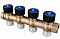 Коллектор SHB 3/4" бронзовый с вентилями НР/ВР 4x3/4"НР Евроконус, ц/ц 50мм, USYSTEMS